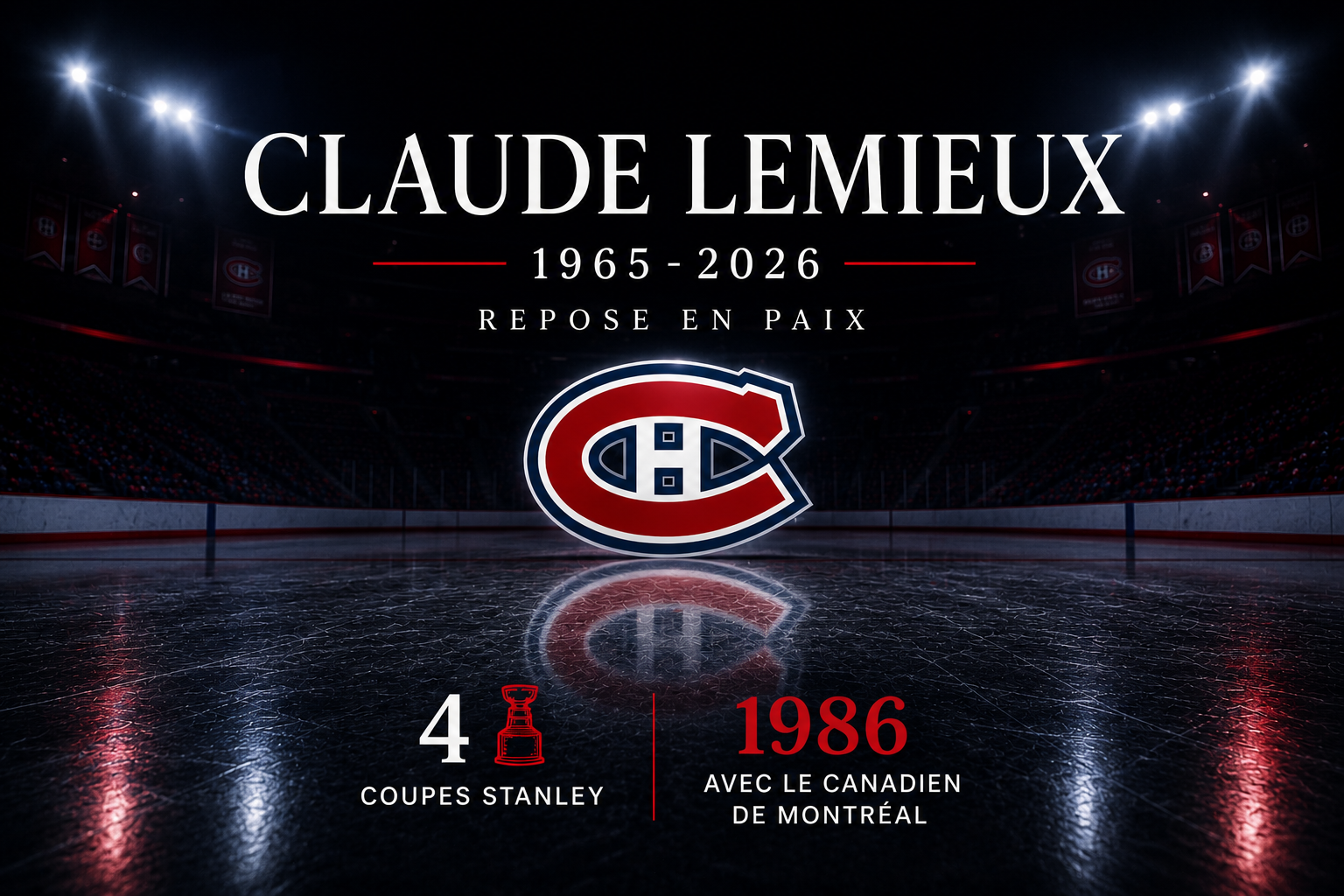 Le monde du hockey en deuil : Claude Lemieux s’éteint à 60 ans quelques jours après avoir électrisé le Centre Bell